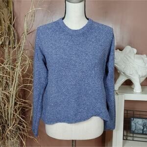 Columbia Size Medium M Blue White Marbled Crew Neck Sweater Acrylic Winter Top